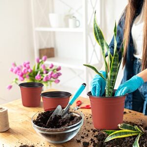 120 Pieces Nursery Pots Variety Pack Plastic Plant Pots 4 5 6 Inch Flower Plant Container Plastic Seed Starting Pot for Seedlings Transplants Indoor Outdoor Garden Yard and Park (Red)