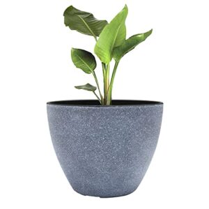 la jolie muse flower pots outdoor planters indoor modern garden planters w/ drain hole,weathered grey(8.6 inches, pack 1)