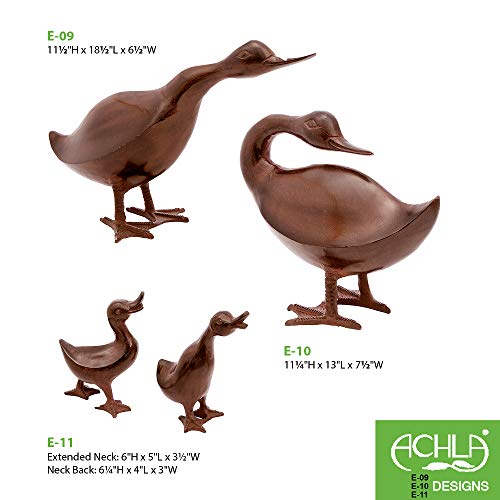 Achla Designs E-11 Ducks Statuary for Indoor and Outdoor Decorative use, Bronze