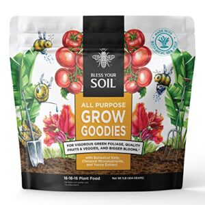 grow goodies all purpose plant superfood : lawn & garden : complete minerals + kelp + yucca : 1lb : bless your soil
