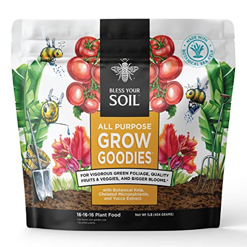 Grow Goodies All Purpose Plant Superfood : Lawn & Garden : Complete Minerals + Kelp + Yucca : 1LB : Bless Your Soil