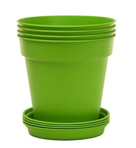 mintra home garden pots 4pk (light green, 19cm diameter (7.5in))