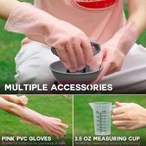 Pump Sprayer Set 1.35 Gallon, ThinkLearn Pressure Sprayer in Lawn & Garden, with Gloves, Measuring Cup and Spare Parts, Portable Hand Sprayer for Yard, Plant Water and Cleaning, 5L Pink