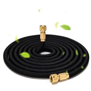 PEISONGFEI Garden Expandable Hose with 8 Function Hose Nozzle, Lightweight Anti-Kink Flexible Garden Hoses, Extra Strength Fabric with Double Latex Core 50 FT, Black