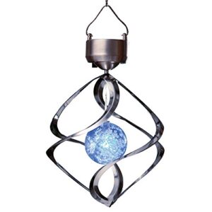 bits and pieces – saturn wind spinner – solar powered unique lawn and garden ornament