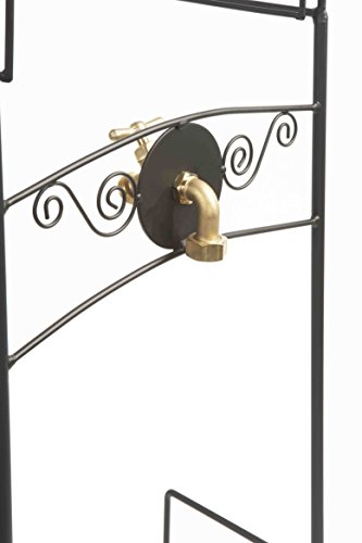 Liberty Garden 640 Carrington Decorative Metal Hose, Stand w/Bib, Black