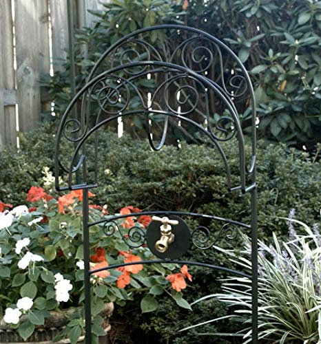 Liberty Garden 640 Carrington Decorative Metal Hose, Stand w/Bib, Black