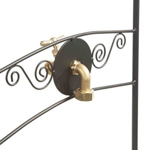 Liberty Garden 640 Carrington Decorative Metal Hose, Stand w/Bib, Black