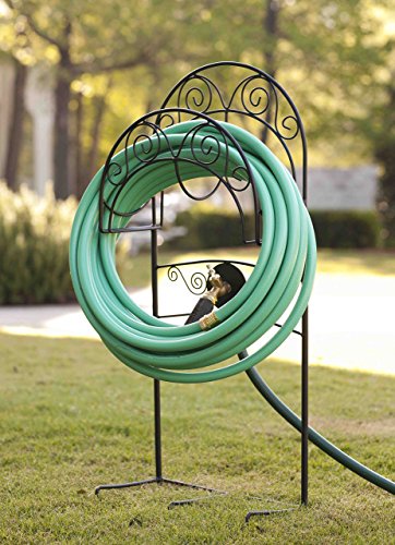 Liberty Garden 640 Carrington Decorative Metal Hose, Stand w/Bib, Black