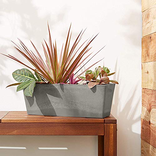 Arcadia Garden Products PSW U45CT Simplicity Window Box, 17.5" x 7" x 6", Cement Color, 17.5" x 7"