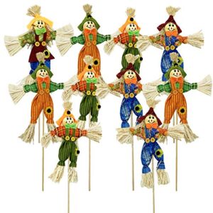 ebaokuup 10 pcs halloween scarecrow decoration – 11.8 inch fall harvest scarecrow thanksgiving scarecrow fall harvest standing scarecrow decor for autumn, halloween, garden, yard decoration