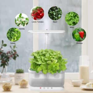 Hydroponics Growing System,Upgrade Wireless 360°Visible Detachable Indoor Herb Garden,Indoor Garden-with Aerator,Automatic Timer,Height Adjustable,Indoor Grow Kit Suitable for Home