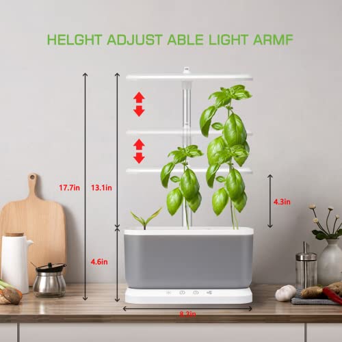 Hydroponics Growing System,Upgrade Wireless 360°Visible Detachable Indoor Herb Garden,Indoor Garden-with Aerator,Automatic Timer,Height Adjustable,Indoor Grow Kit Suitable for Home