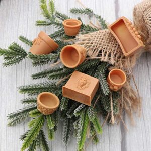 Milisten 7pcs Miniature Flower Pots Dollhouse Clay Pots Pottery Planter Dollhouse Furniture Fairy Garden Accessories for Children Kids