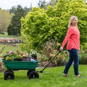 Garden Star 70275 Garden Wagon/Yard Cart with Flat Free Tires, 37" x 20" Poly Tray, 600lb capacity