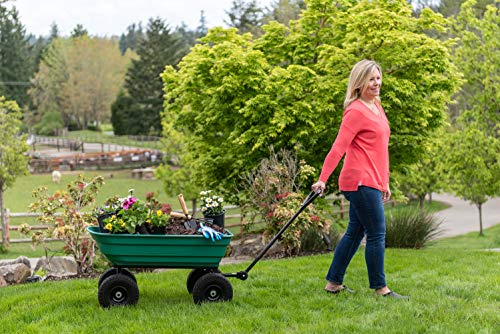 Garden Star 70275 Garden Wagon/Yard Cart with Flat Free Tires, 37" x 20" Poly Tray, 600lb capacity