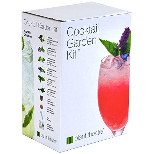 ﻿﻿Plant Theatre Cocktail Herb Growing Kit - Grow 6 Unique Indoor Garden Plants for Mixed Drinks with Seeds, Starter Pots, Planting Markers and Peat Discs - Kitchen & Gardening Gifts for Women & Men ﻿﻿﻿