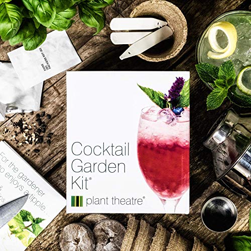 ﻿﻿Plant Theatre Cocktail Herb Growing Kit - Grow 6 Unique Indoor Garden Plants for Mixed Drinks with Seeds, Starter Pots, Planting Markers and Peat Discs - Kitchen & Gardening Gifts for Women & Men ﻿﻿﻿