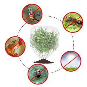 4 Packs Insect Netting Bags for Garden Fruits Plant Tomato Protection Cover Bags with Drawstring 2.6'x2.7' Vegetables Blueberry Orange Guava Mesh Netting Bird Bug Pest Barrier Net Covers