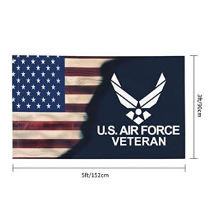 Us Air Force Veteran Flag - Brass Grommets Vivid Color 3x5 Feet Home Decoration,Garden Decoration,Outdoor Decoration,Holiday Decoration,Farm Decoration,Anniversary Decoration