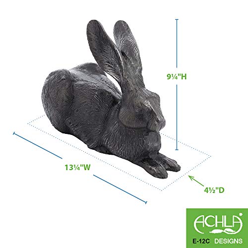 Achla Designs E-12C Rabbit Garden Statue, Charcoal