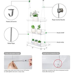 Clear Hanging Window Plant Shelves,Indoor Windows Wall Hanging Plant Stand Flower Display,Flower Pot Organizer Storage for Window Grow Herbs,Microgreens,Succulents,Flower (3 Layer)