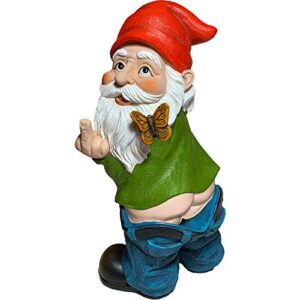 mood lab garden gnome – pants down gnome – 9.3 inch tall statue lawn garden figurine – for outdoor or house decor