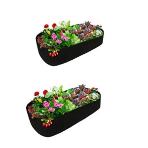 acjryo 2pcs fabric raised garden beds,6x3 ft rectangle plant grow bags herb flower vegetable plants bed garden grow bags for flowers vegetables plants