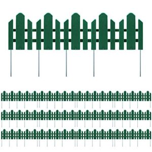 sunnyglade 12 pack garden edging decorative border recycled plastic landscape garden fence flexible no-dig spikes,dark green