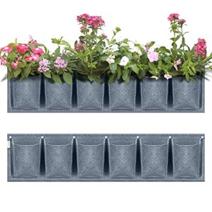newkits hanging vertical garden wall planter deeper and bigger 6 pocket vertical garden solution 2020 (grey-a)