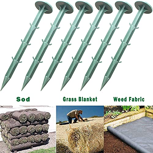 Nigh High Strength Plastic Garden Stakes Anchors Plastic Landscape Anchoring Spikes, 6.3 Inches, Pack of 50, for Garden Netting, Landscape Edging, Tents, Weed Cover (GS-2)