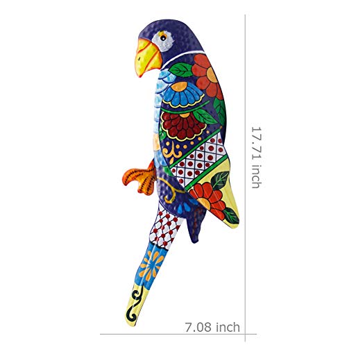 Zcaukya Wall Decor Hanging for Indoor Outdoor Home Bedroom Office Garden (Parrot Blue)