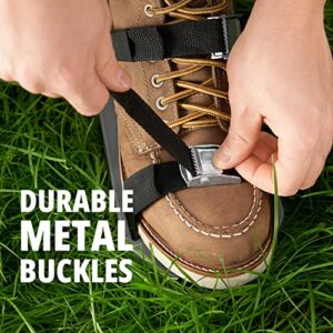 Aerator Shoes - Full Set Aeration Shoes for Lawn Care - Improved Spike Shoes - Manual Gardening Tools - Grass Stitcher to Improve Grass Growing - Great Gift for Gardener (Straps with Metal Buckles)