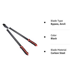 Loppers Heavy Duty Bypass Loppers 30 Inch Loppers and Pruners Heavy Duty Garden Loppers with Gear Power Bypass Loppers for Tree Trimming Branch Cutter with Non-Slip Handles