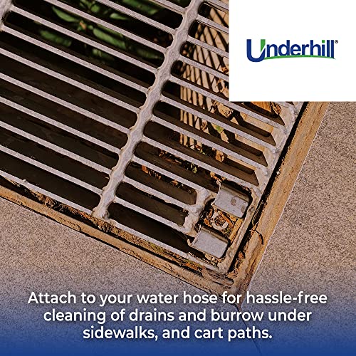 Underhill Drain Blaster Hose Cleaner Nozzle, Sewer Jetter, Washer, High Pressure Hose Attachment Tip, 70 PSI, 3/4-Inch Female Hose Thread Inlet, DN-75
