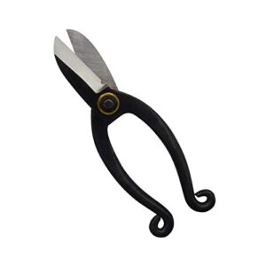 assemhome slim bonsai scissors indoor floral arranging gardening tools pruning shears springsteels black 6.5 inch for hand trimming of flowers plants