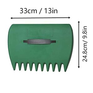 Generic,  Garden and Yard Leaf Scoops Hand Rakes, Large Sized, Multiple Use for Leaves, Lawn Debris and Trash Pick Up +1 pair of garden gloves, Green-1