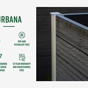 Vita Urbana 4 Foot x 4 Foot x 11 inch Embossed Vinyl Modular Garden Bed, Slate Gray, Grey, Woodgrain, PVC, BPA and Pthalate Free, VT17600