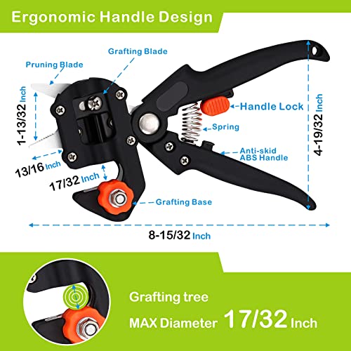 Garden Grafting Tool Kit for Fruit Trees,Includes Grafting knife Grafting Buddy Tape Twist Tie for Plant