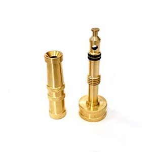 Kasian House Heavy-Duty Brass Garden Hose Nozzle, Easy Adjustable Twist Control Water Hose Sprayer Nozzle, Fits Standard Hoses, Garden Sprayer, Spray Nozzle