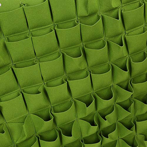 72 Pocket Vertical Wall Garden Planter,Wall Hanging Planting Bags for Garden Indoor Outdoor (Green)