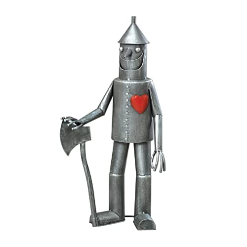 Bits and Pieces - 30 ½” Tall Tin Woodsman with a Heart Garden Statue - Yard Decorations - Outdoor Sculptures - Garden Decor - Tin Man Yard Art