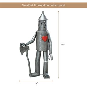 Bits and Pieces - 30 ½” Tall Tin Woodsman with a Heart Garden Statue - Yard Decorations - Outdoor Sculptures - Garden Decor - Tin Man Yard Art