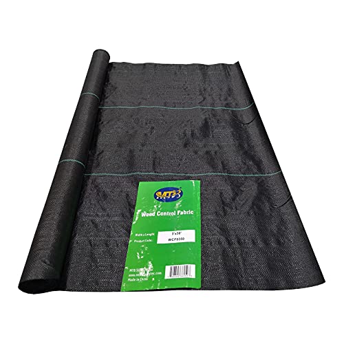 MTB 3 Ft Width by 50 Ft Length Landscape Fabric, Woven Weed Barrier, PP Black