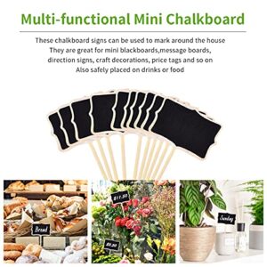 KINGLAKE 20 Pcs Wood Chalkboard Plant Tag, Wooden Stakes Plant Labels Blackboard Garden Tags