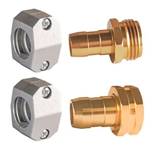 Hourleey Garden Hose Repair Fittings, Zinc and Aluminum Male and Female Hose End Water Hose Repair Connector, 4 Pack