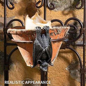 Helloween Bat Statue Garden Decor Plant Pot Hugger Resin Flower Pot and Vase Hugger Planter Pot Hanger Hanging Bat Figurines Lawn Sculptures Outdoor Ornaments Home Office Decoration