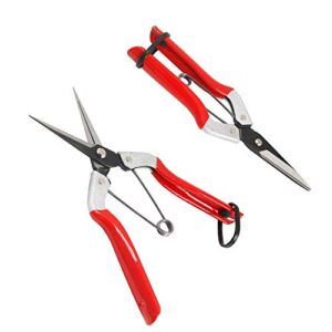 gartol micro-tip pruning shears, hand pruner snips florist garden scissors with silicone protective sleeve, perfect for cutting buds, flowers, vegetables and picking fruit, trimming plants(2 pack)