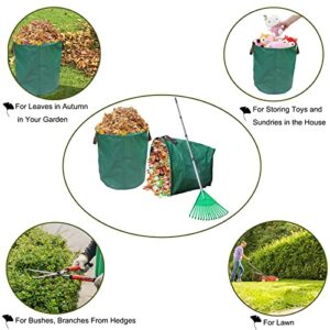 luseiya Upgrade Adjustable Leaf Rake - Garden Dustpan-Type Bag 53 Gallons and Standable Yard Waste Bag 72 Gallons for Collecting Leaves, Professional Reusable Lawn Leaf Waste Bags（Green）