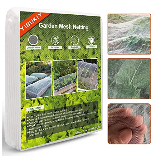 Garden Mesh Netting, Normal Plant Net Row Cover, Ultra Fine Mesh Protect Vegetable Plants Fruits Flowers Crops Greenhouse, Bird Mosquito Insect Bug Barrier Screen Mesh Netting (White, 8Ft x 24Ft)